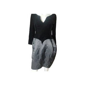 Vintage Holt Renfrew‎ Silk And Velvet Evening Dress S